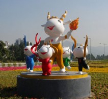 广州迎亚运五羊雕塑工程案例